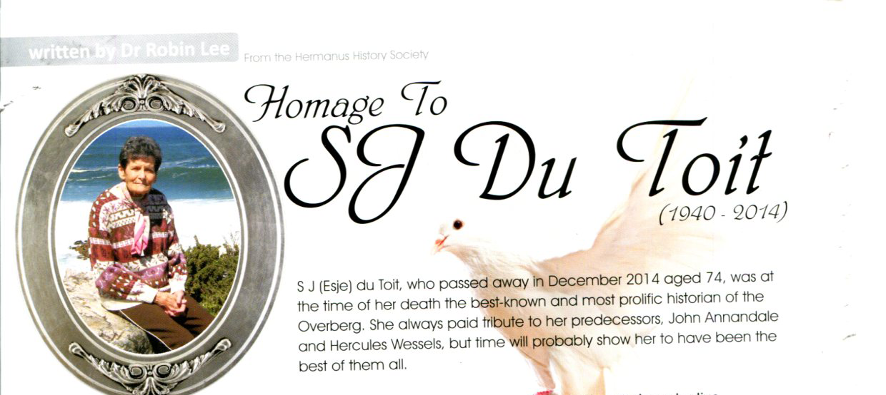 Homage to SJ Du Toit  (1940-2014)